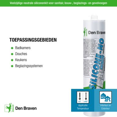 Den Braven Zwaluw Silicone NO & Sanitair - Wit