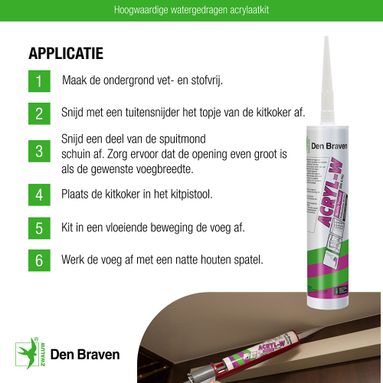 Den Braven Zwaluw Acryl-W Acrylaatkit - Bruin 