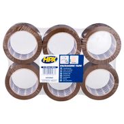 HPX Verpakkingstape Flatpack 6 rollen - Bruin