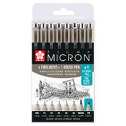 Sakura Pigma Micron Etui Promotieset met 7 fineliners Zwart + 1 gratis Pigma Micron PN