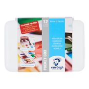 Van Gogh Aquarelverf pocket box Basic Colours met 12 kleuren in halve Napjes + 3 gratis kleuren