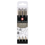 Sakura Pigma Micron Etui 3 Fineliners Zwart 02-04-08