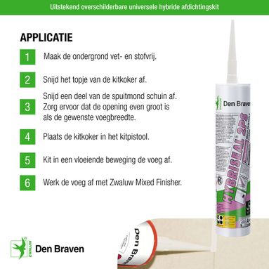 Den Braven Zwaluw Hybriseal 2PS - Zwart