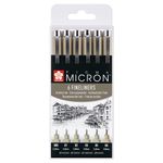 Sakura Pigma Micron Etui 6 Fineliners Zwart