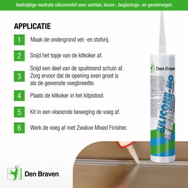 Den Braven Zwaluw Silicone NO & Sanitair - Grijs