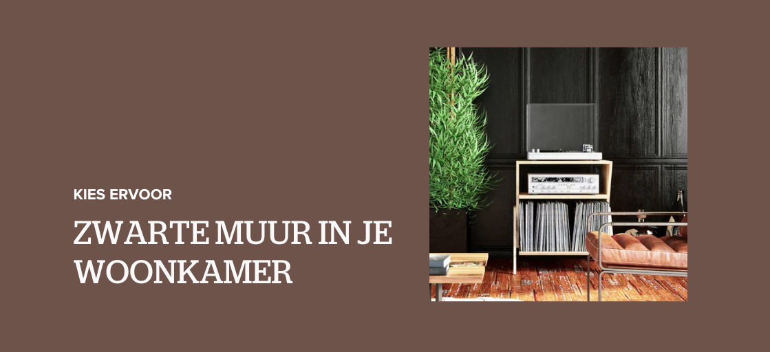 zwarte muur woonkamer