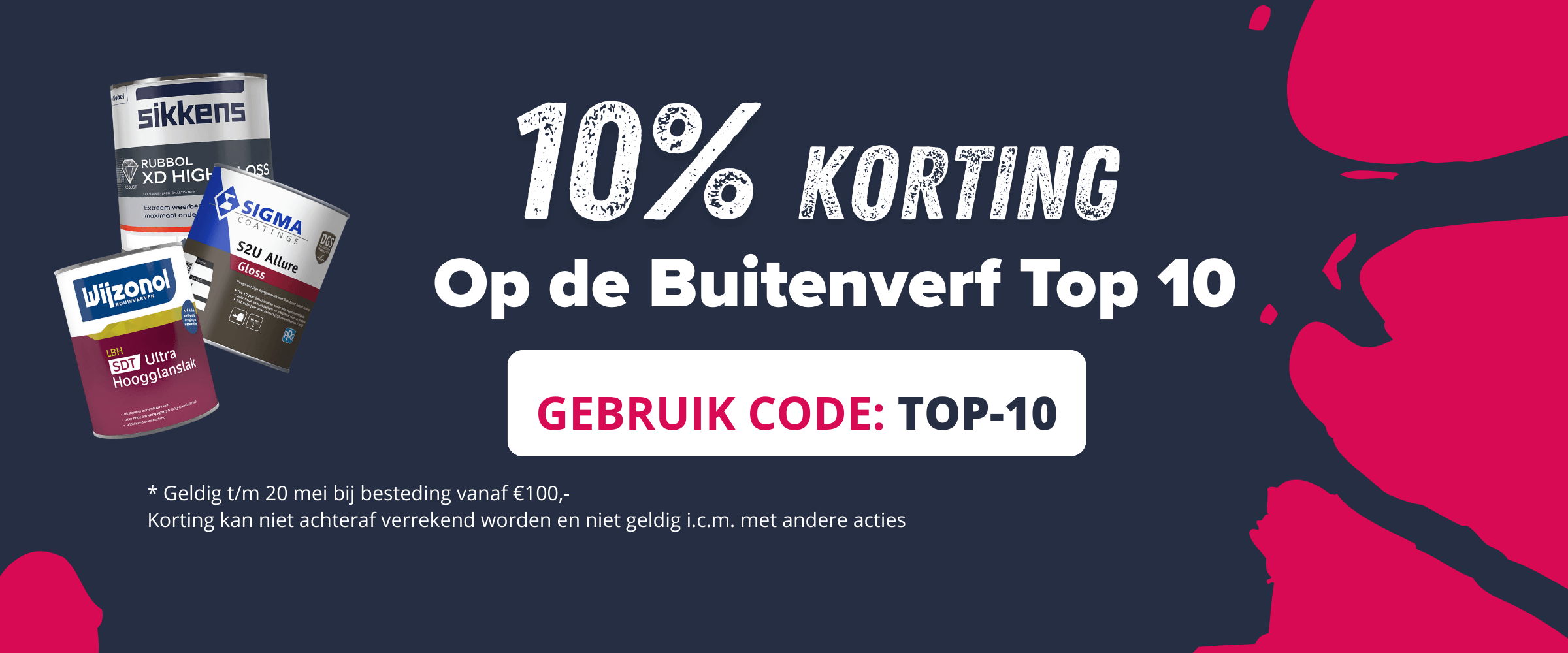 10% korting op de Buitenverf Top 10 alleen bij Verfwinkel.nl