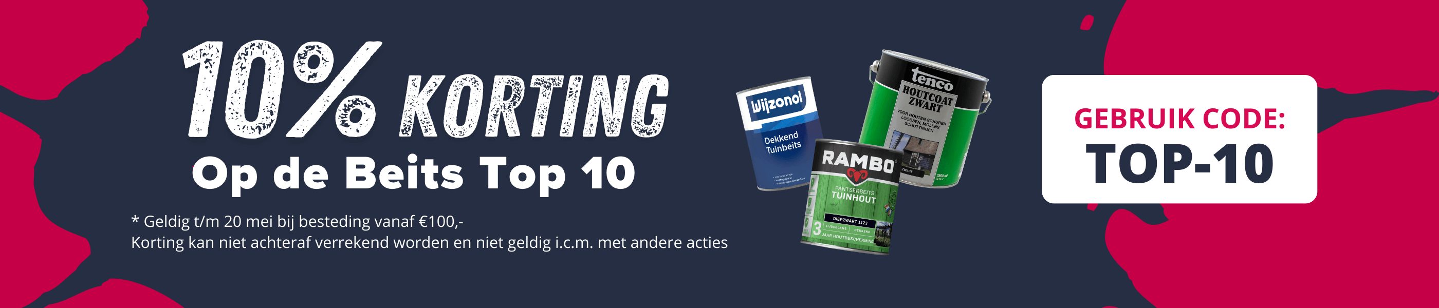 10% korting op de Beits Top 10 alleen bij Verfwinkel.nl