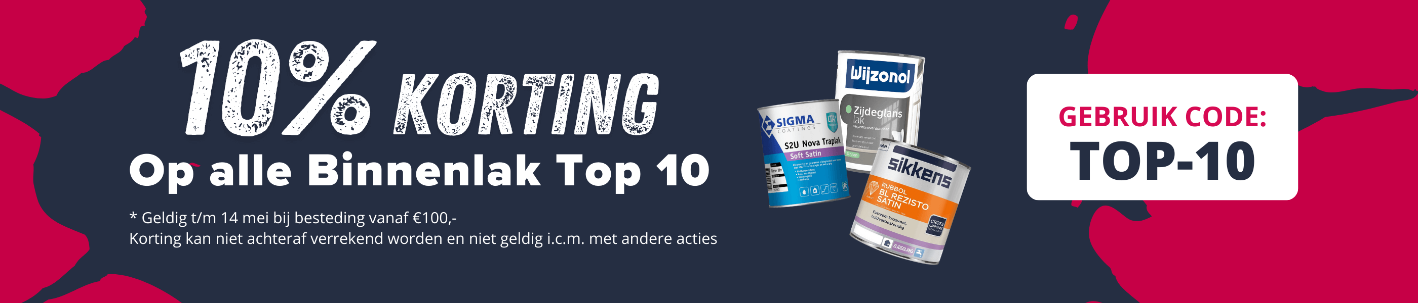 10% korting op alle Binnenlak Top 10
