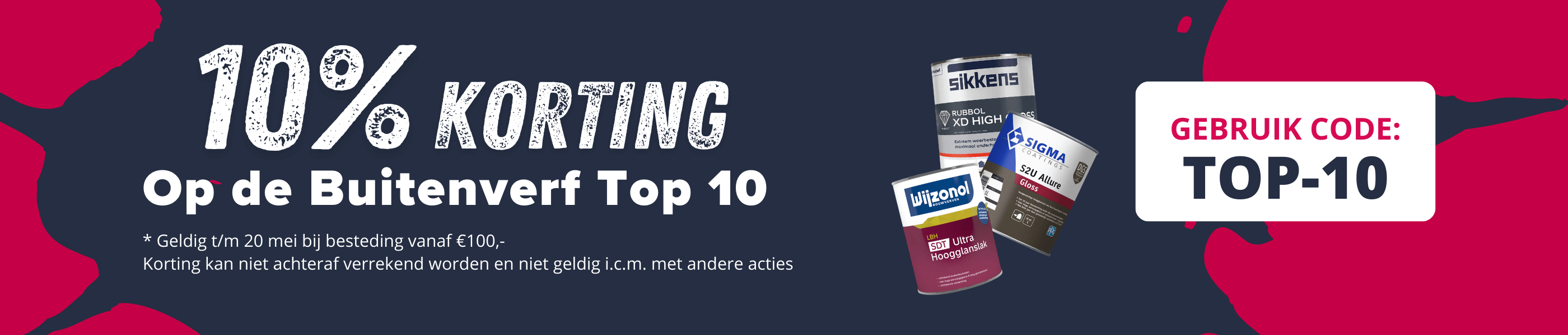 10% korting op de Buitenverf Top 10 alleen bij Verfwinkel.nl