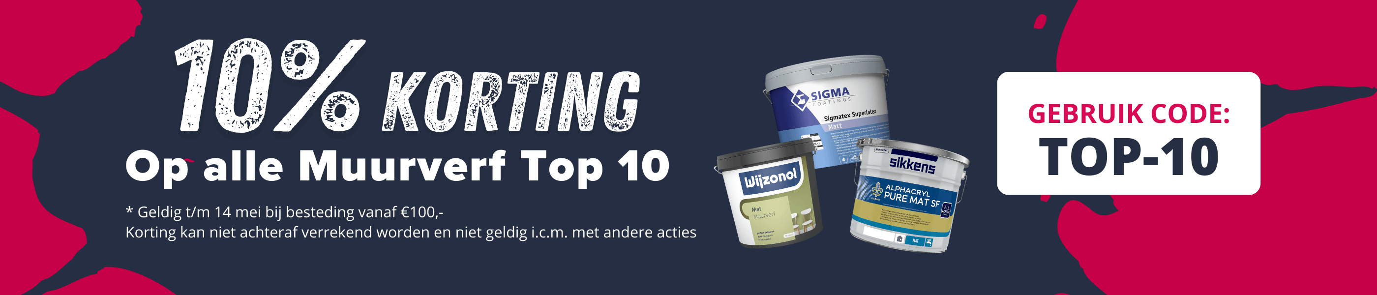 10% korting op alle Muurverf Top 10