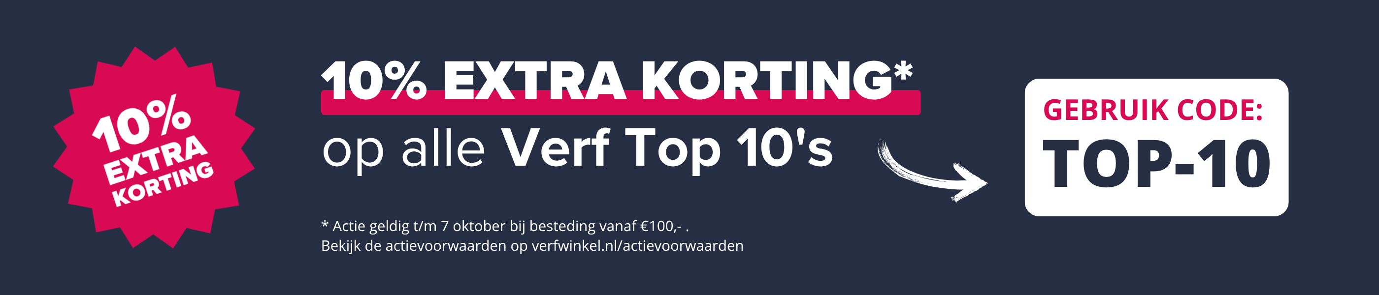 10% extra korting op alle Top 10's alleen bij Verfwinkel.nl