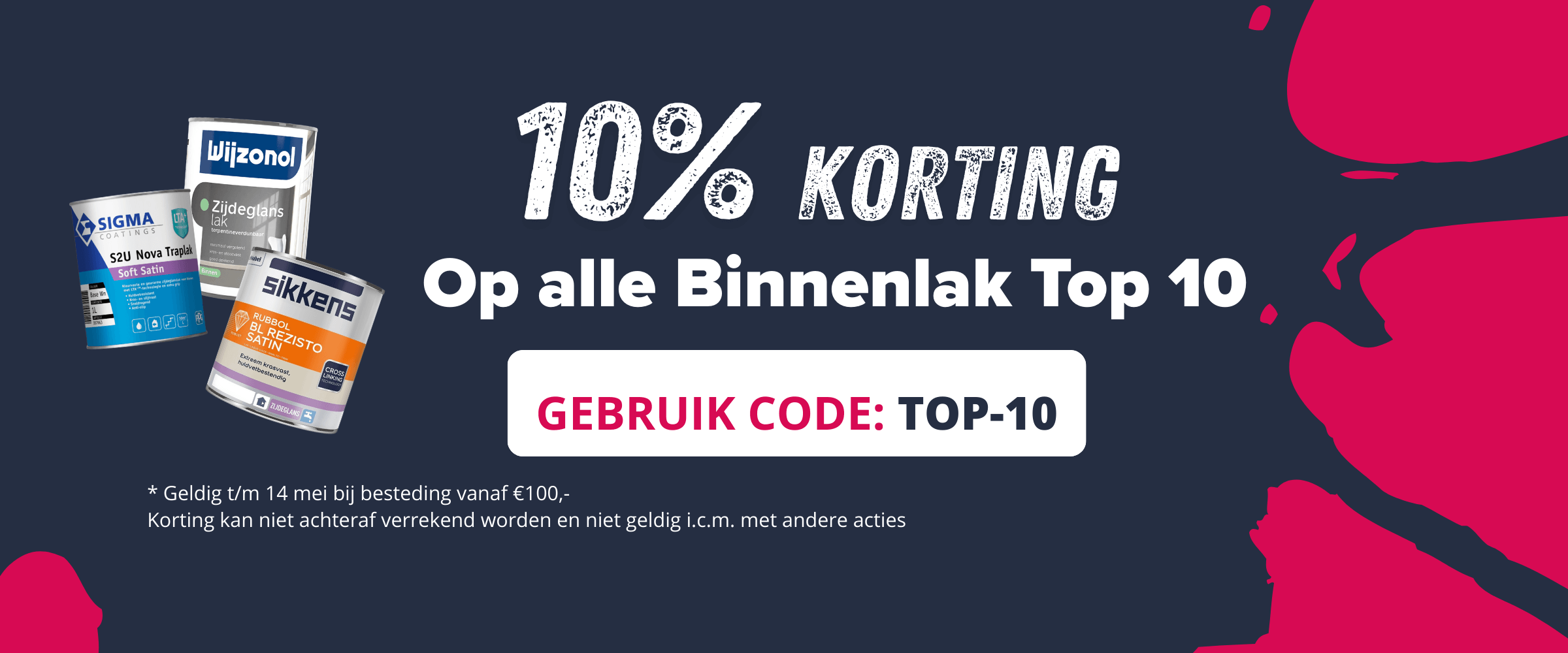 10% korting op alle Binnenlak Top 10