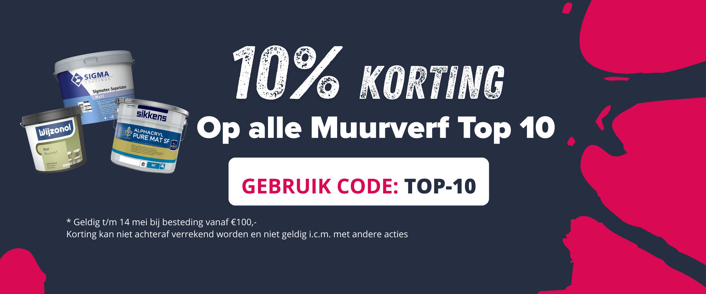 10% korting op alle Muurverf Top 10
