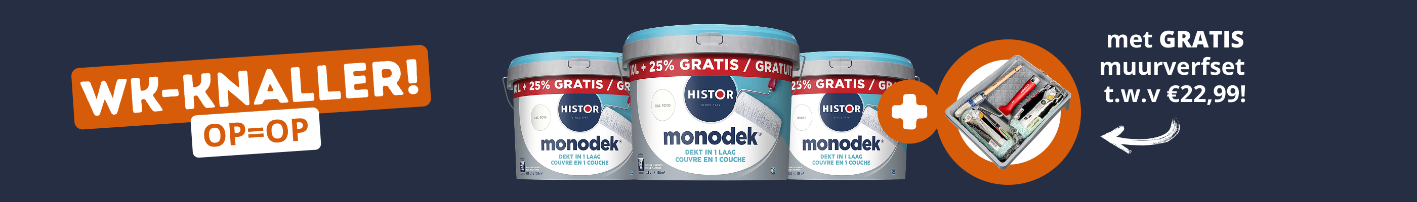 Gratis muurverfset bij Histor Monodek 10L +25% gratis