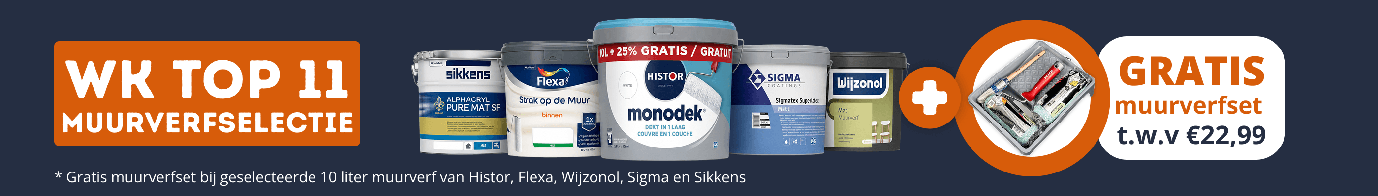 Gratis muurverfset bij Top 11 Muurverfselectie