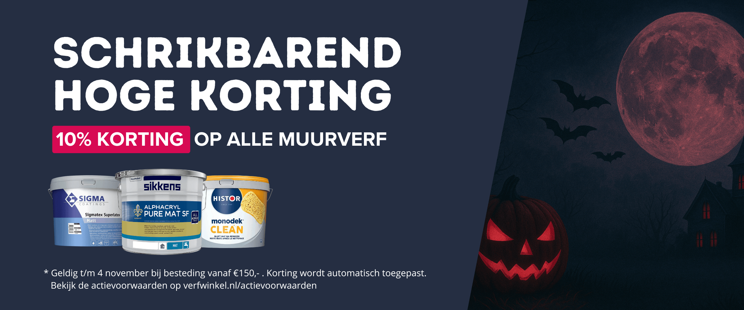 Schrikbarende korting: 10% korting op alle muurverf