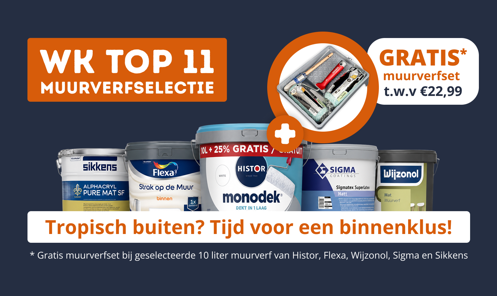 WK Top 11 Muurverfselectie + gratis Muurverfset